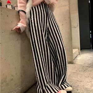 Striped Black and White Women's Pants